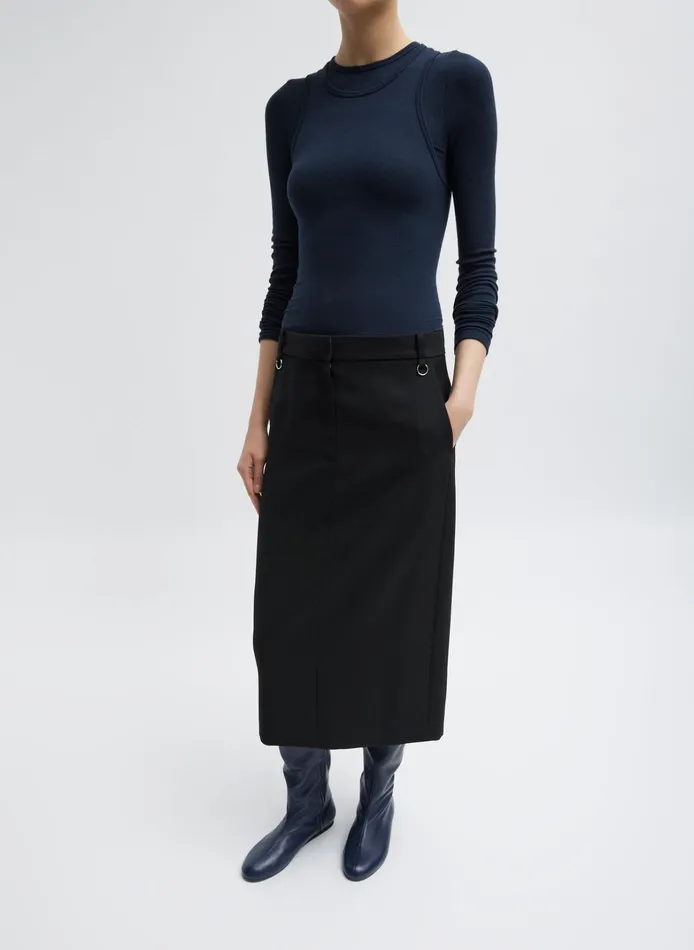 Women Tibi Tops Circular Ribbed Crewneck Pullover TShirt