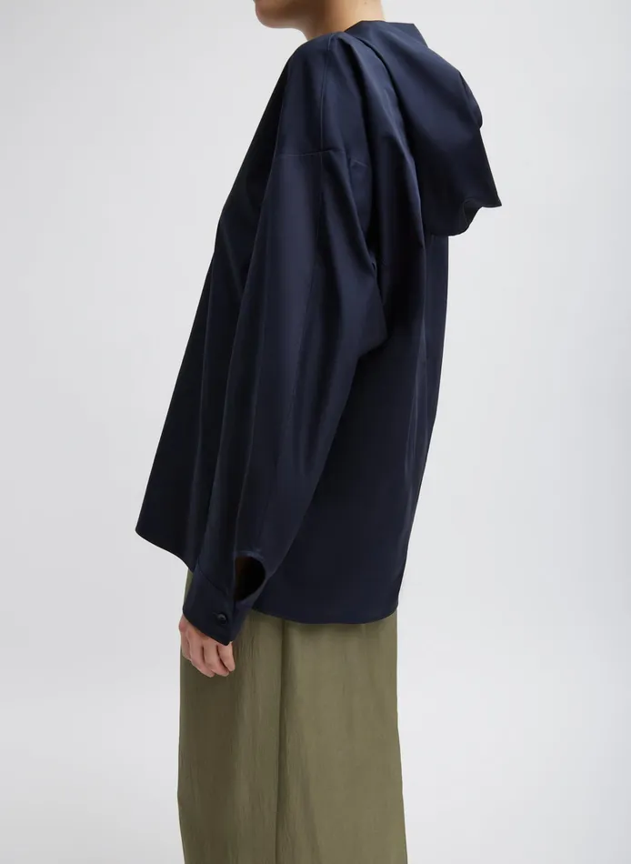 Women Tibi Tops Eco Poplin Hooded Shirt