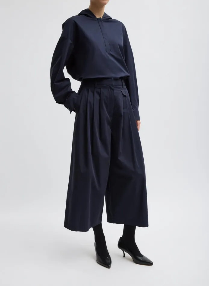 Women Tibi Tops Eco Poplin Hooded Shirt