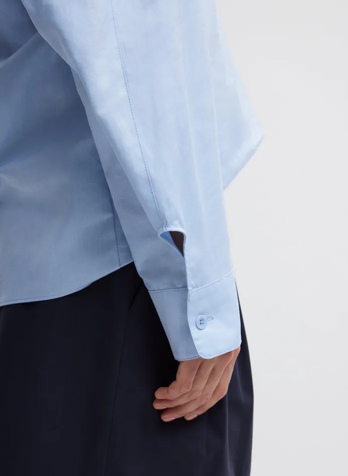 Women Tibi Tops Oxford Shirting Hooded Shirt