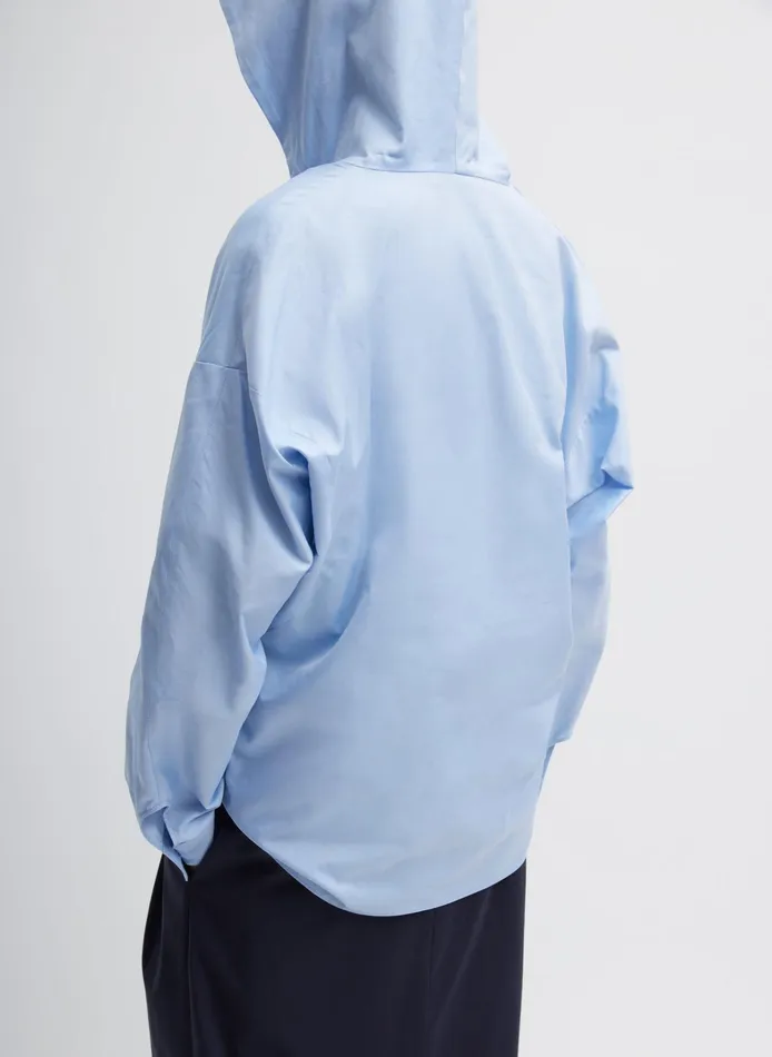 Women Tibi Tops Oxford Shirting Hooded Shirt