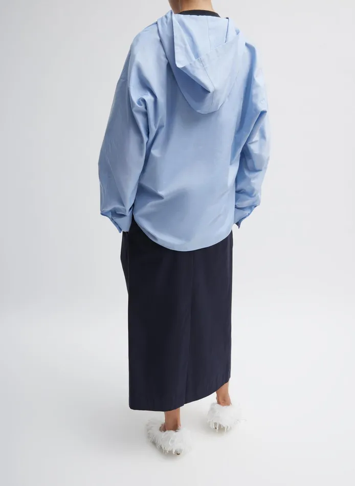 Women Tibi Tops Oxford Shirting Hooded Shirt
