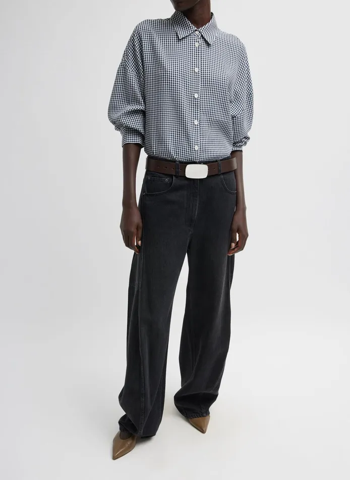 Women Tibi Tops Viscose Gingham Oversized Shirt