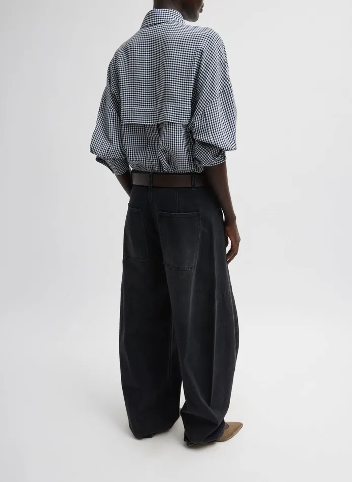 Women Tibi Tops Viscose Gingham Oversized Shirt