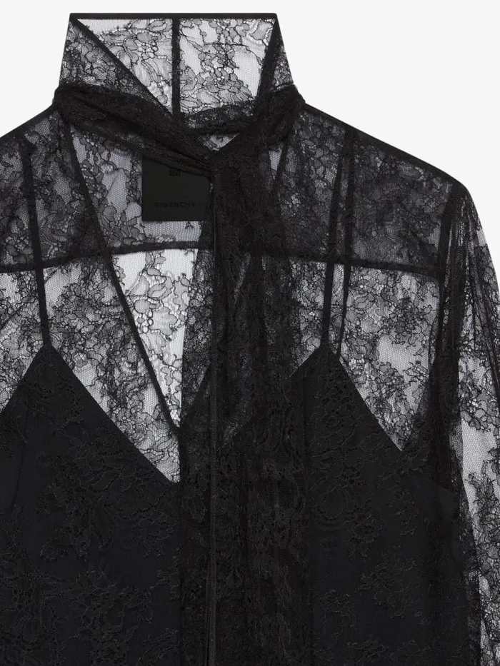 Women Tops and Shirts Givenchy Blouse In Lace With Lavalliere Black Women Tops and Shirts Givenchy Blouse In Lace With Lavalliere Black