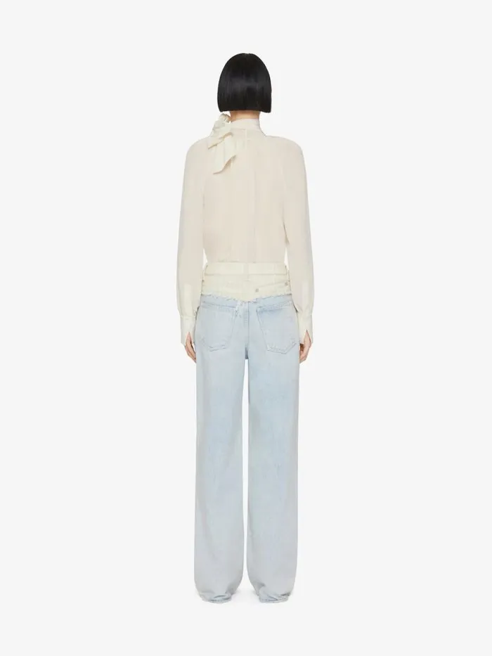 Women Tops and Shirts Givenchy Blouse In Silk With Lavallire Eggshell