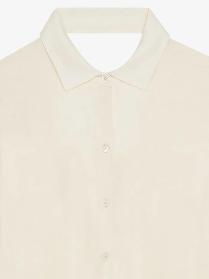 Women Tops and Shirts Givenchy Oversized Shirt In Silk And Linen With Draped Back Ivory