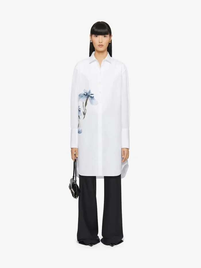 Women Tops and Shirts Givenchy Printed Shirt In Poplin White