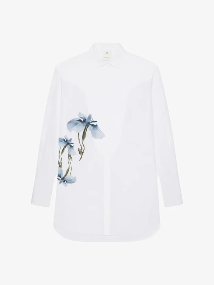Women Tops and Shirts Givenchy Printed Shirt In Poplin White