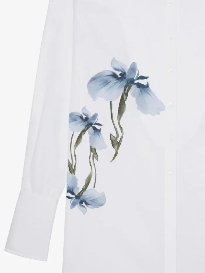Women Tops and Shirts Givenchy Printed Shirt In Poplin White