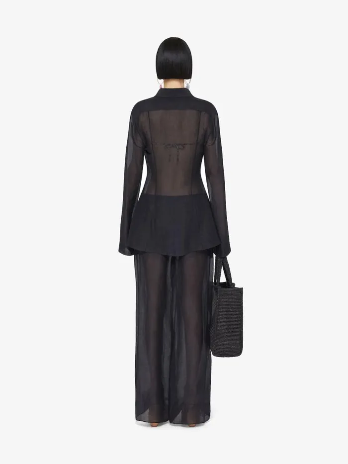 Women Tops and Shirts Givenchy Shirt In Silk And Linen Black
