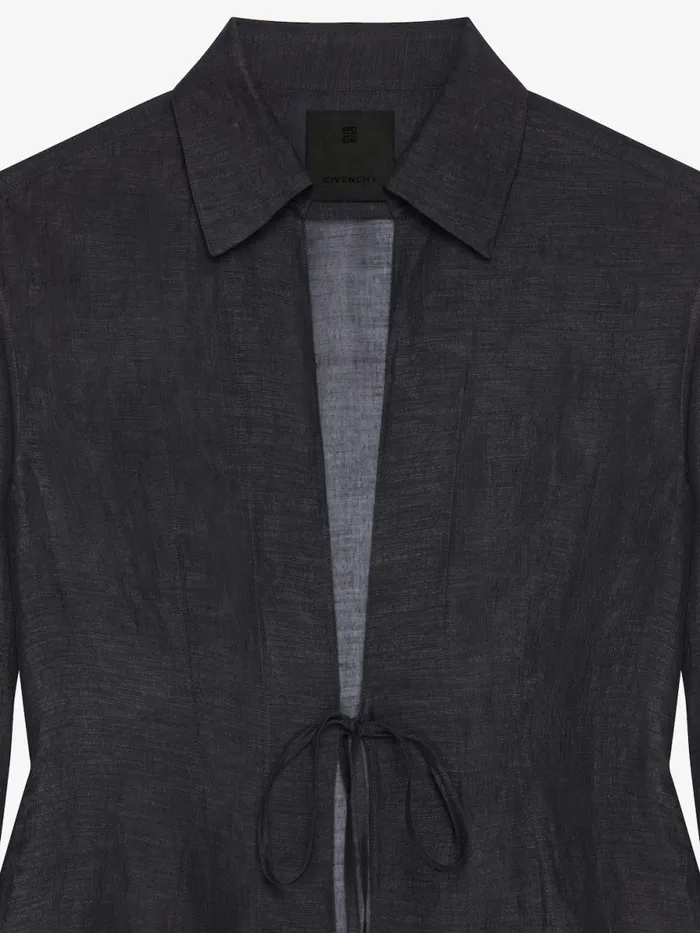 Women Tops and Shirts Givenchy Shirt In Silk And Linen Black