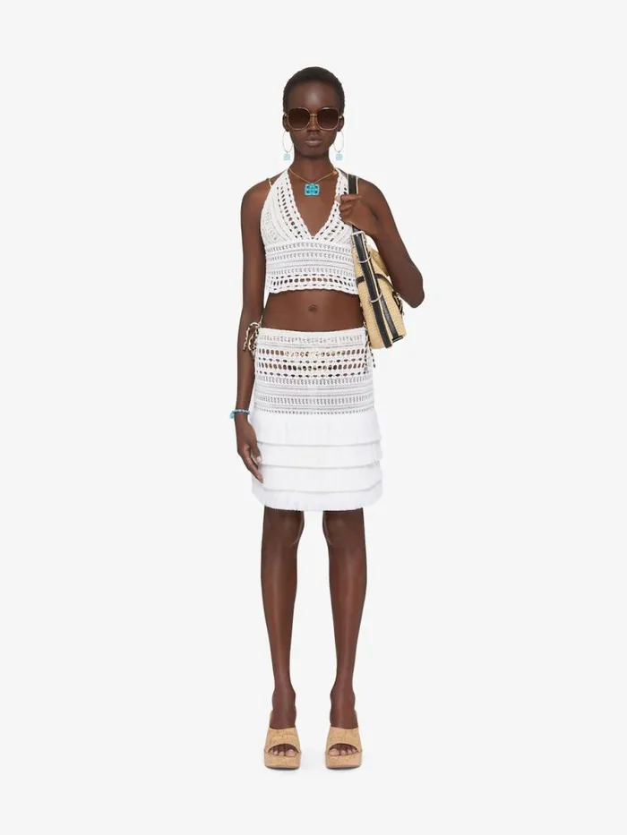 Women Tops and Shirts Givenchy Top In Crochet With 4G Detail White