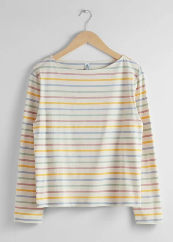 Women Tops and Tshirts and Other Stories Breton Stripe Top Whiteandyellowandblue Women Tops and Tshirts and Other Stories Breton Stripe Top Whiteandyellowandblue