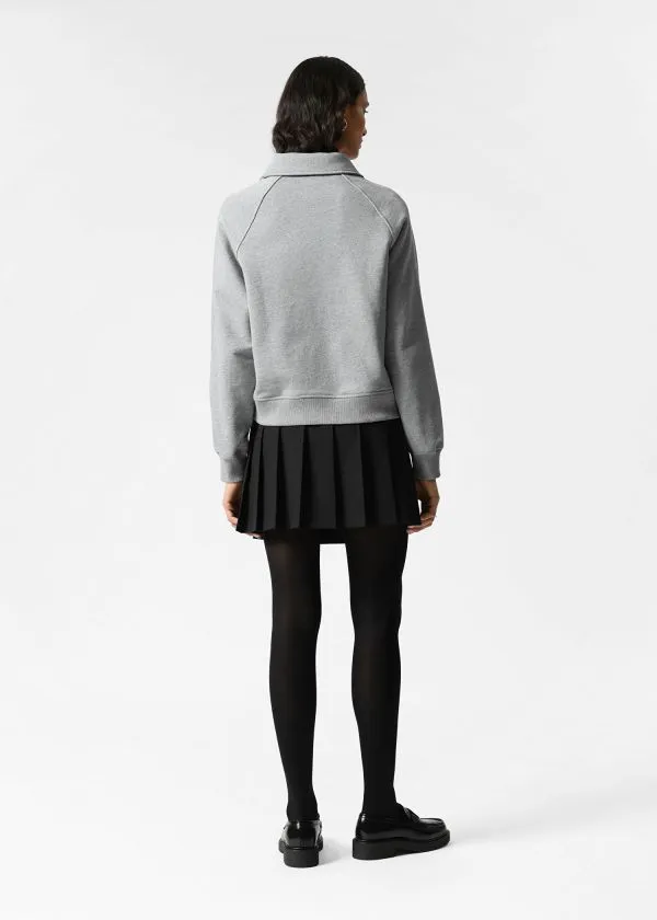Women Tops and Tshirts and Other Stories Collared Polo Sweatshirt Grey