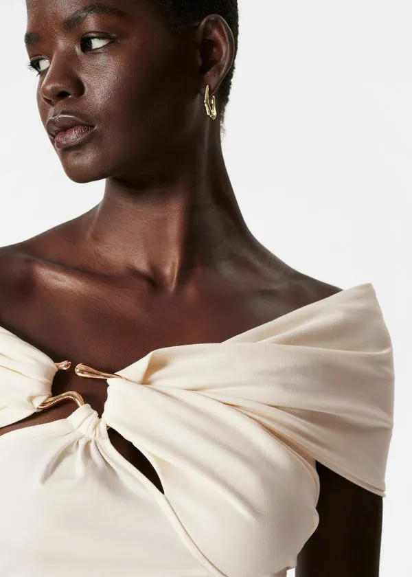 Women Tops and Tshirts and Other Stories Draped OffShoulder Top White