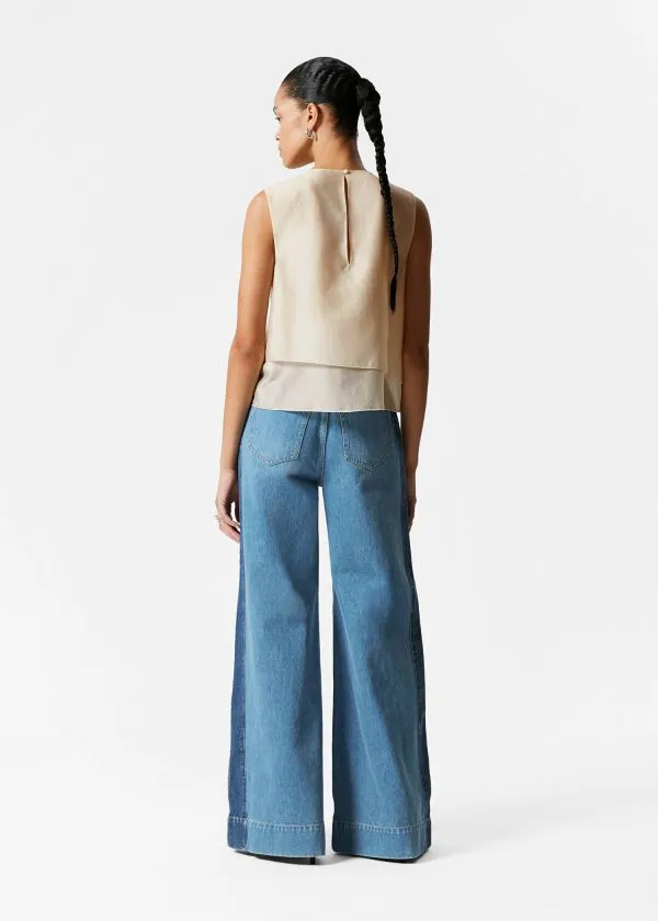 Women Tops and Tshirts and Other Stories FloralAppliqu Top Beige