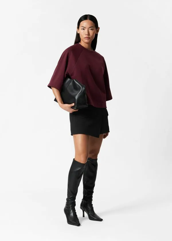 Women Tops and Tshirts and Other Stories Jersey Sweater Dark Red