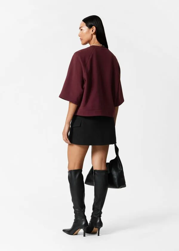 Women Tops and Tshirts and Other Stories Jersey Sweater Dark Red
