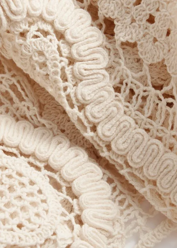 Women Tops and Tshirts and Other Stories PaisleyCrochet Blouse Beige