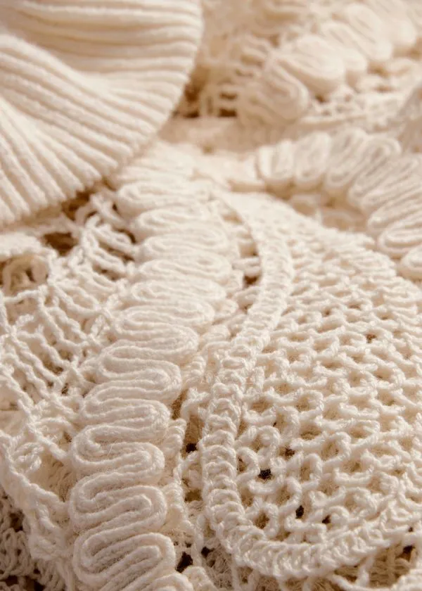 Women Tops and Tshirts and Other Stories PaisleyCrochet Blouse Beige