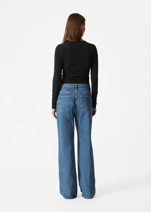 Women Tops and Tshirts and Other Stories ScoopNeck LongSleeve Jersey Top Black Women Tops and Tshirts and Other Stories ScoopNeck LongSleeve Jersey Top Black