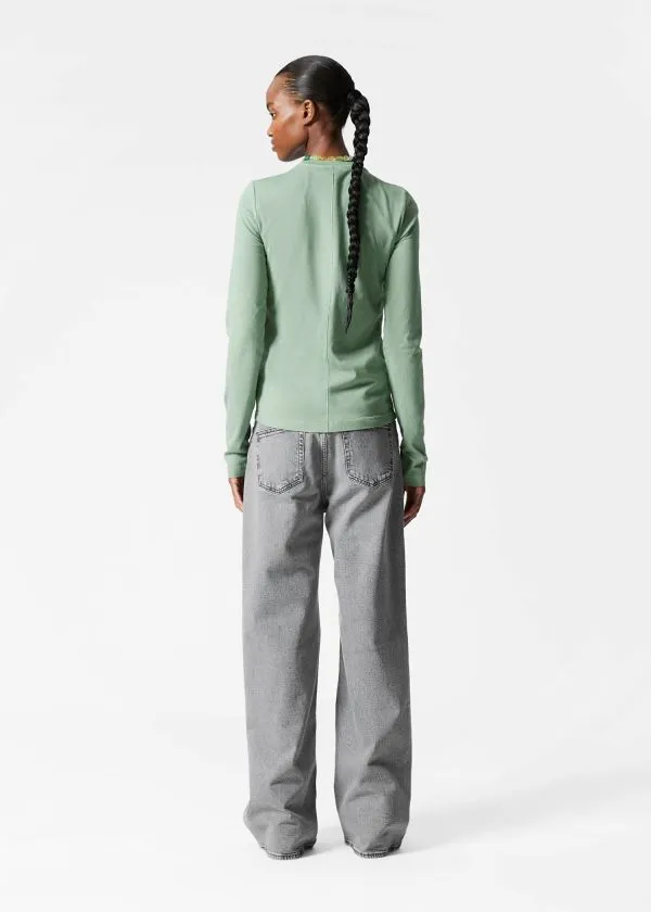 Women Tops and Tshirts and Other Stories Slim LongSleeve Top Green