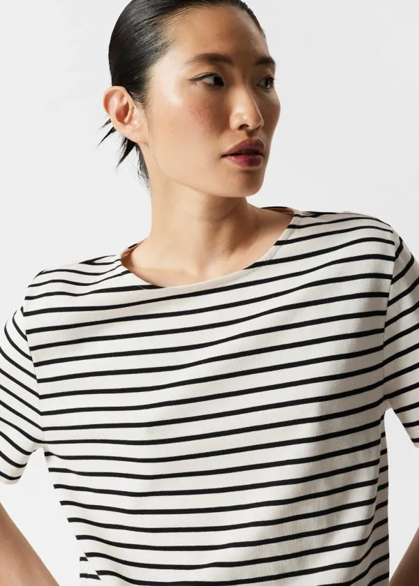 Women Tops and Tshirts and Other Stories Striped TShirt Blackandwhite Striped