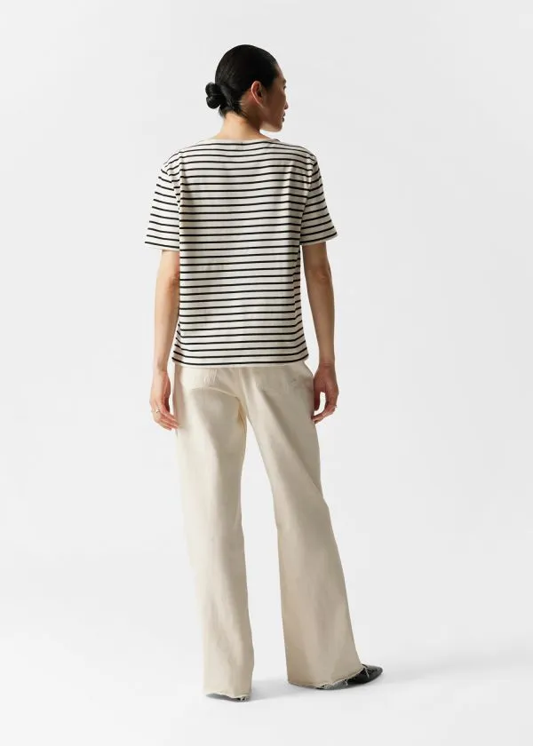 Women Tops and Tshirts and Other Stories Striped TShirt Blackandwhite Striped