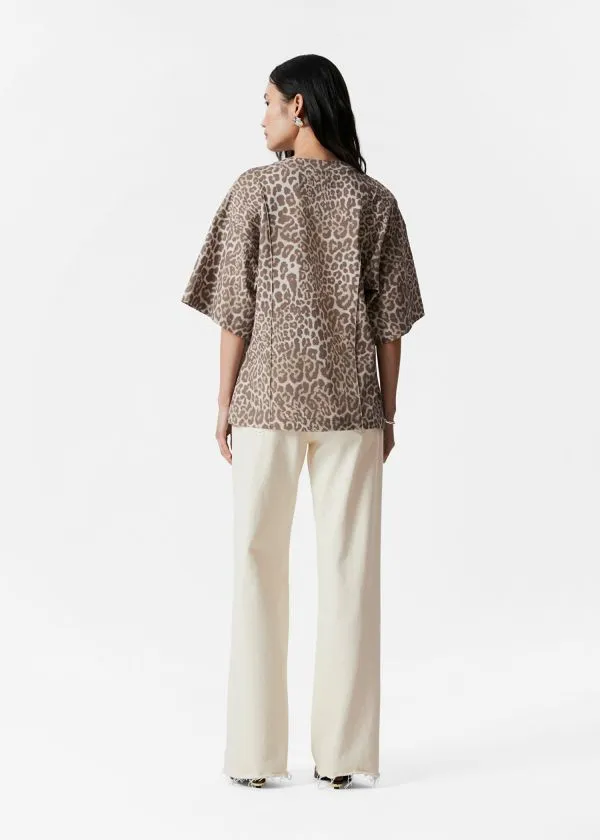 Women Tops and Tshirts and Other Stories Structured Tshirt Leopard Print