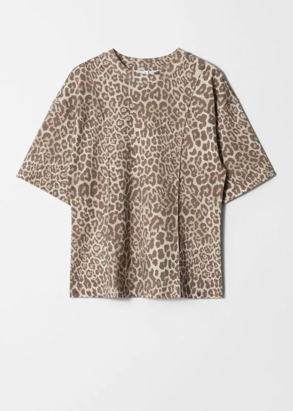 Women Tops and Tshirts and Other Stories Structured Tshirt Leopard Print