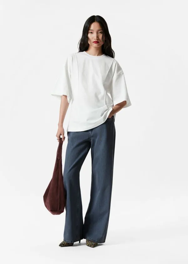 Women Tops and Tshirts and Other Stories Structured Tshirt White