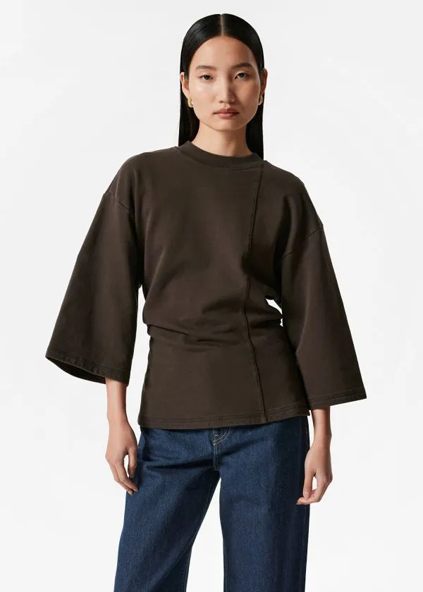 Women Tops and Tshirts and Other Stories Trapeze TShirt Dark Brown