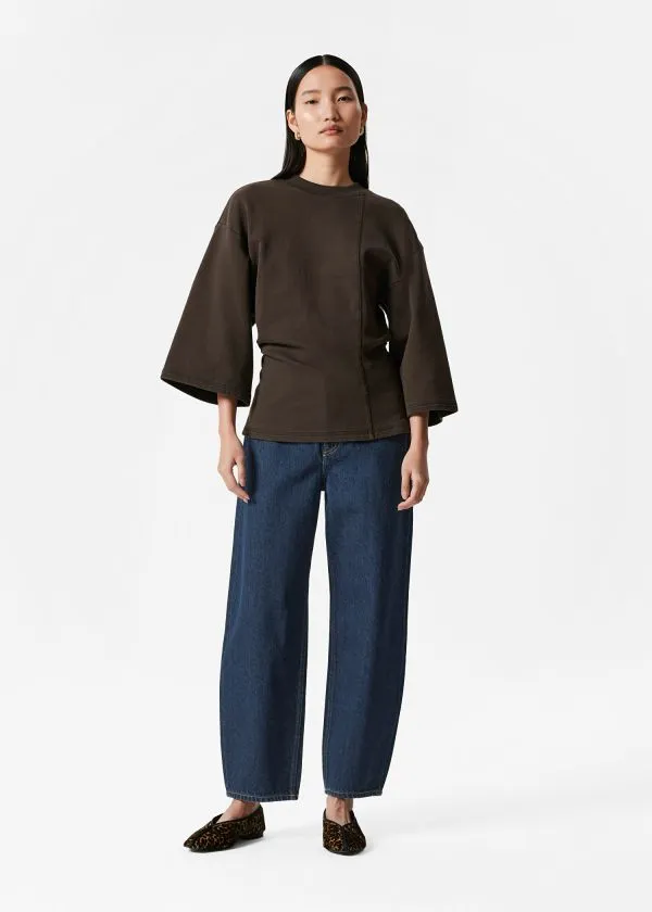 Women Tops and Tshirts and Other Stories Trapeze TShirt Dark Brown