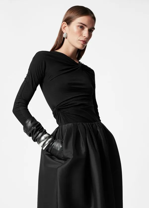 Women Tops and Tshirts and Other Stories Twisted Gathered Top Black