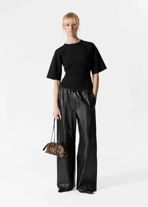 Women Tops and Tshirts and Other Stories WideSleeve OpenBack Top Black