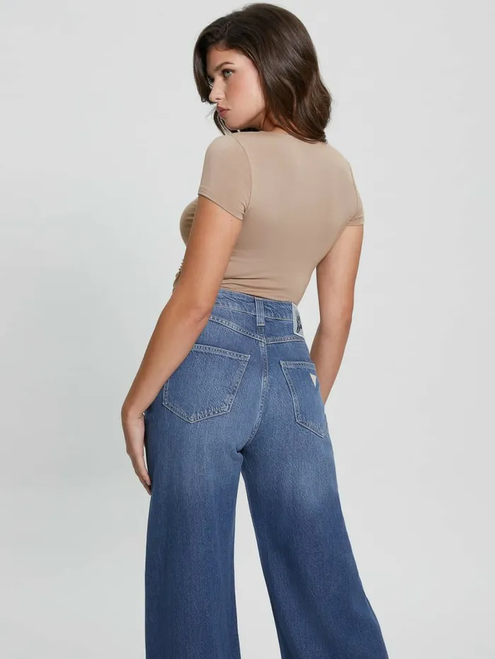 Women Tops GUESS Eco Rayla Ruched Top Silk Taupe Women Tops GUESS Eco Rayla Ruched Top Silk Taupe