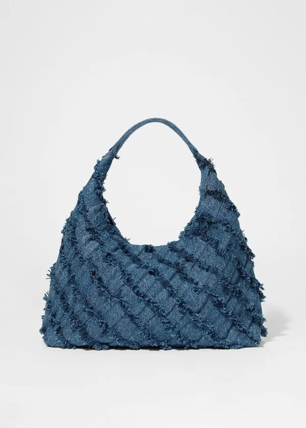 Women Tote Bags and Other Stories Braided Canvas Tote Bag Blue Denim