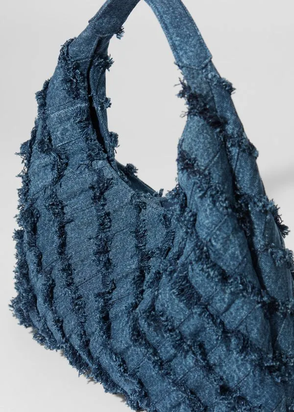 Women Tote Bags and Other Stories Braided Canvas Tote Bag Blue Denim