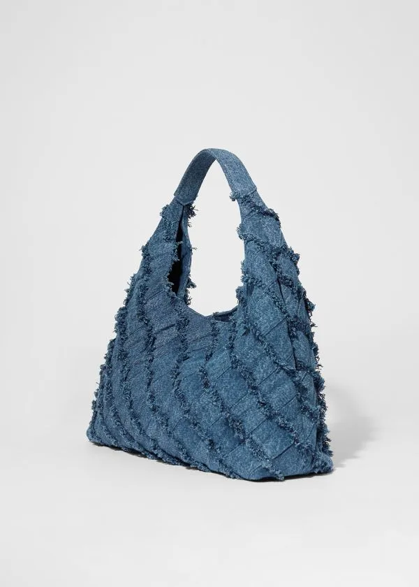 Women Tote Bags and Other Stories Braided Canvas Tote Bag Blue Denim