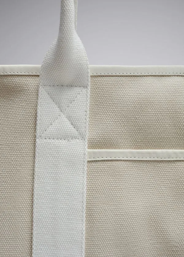 Women Tote Bags and Other Stories Large Canvas Tote Beige