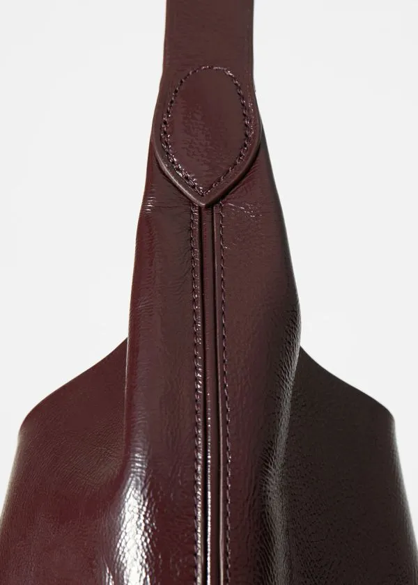 Women Tote Bags and Other Stories Large PatentLeather Tote Bag Burgundy