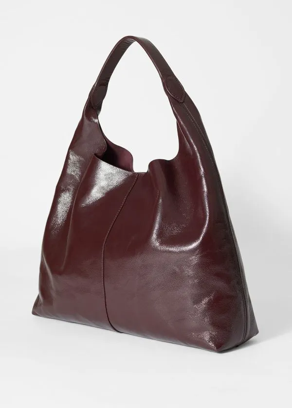 Women Tote Bags and Other Stories Large PatentLeather Tote Bag Burgundy