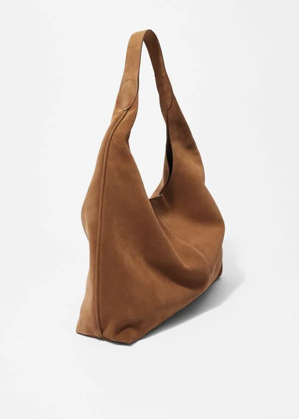 Women Tote Bags and Other Stories Large Suede Tote Bag Cognac