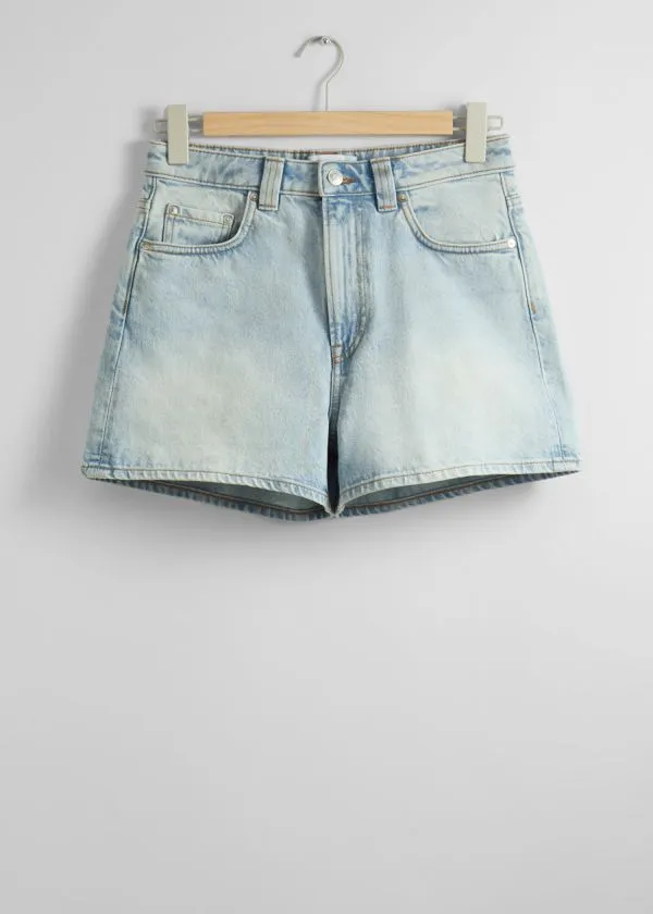 Women Trousers and Other Stories 5Pocket Denim Shorts Pale Blue