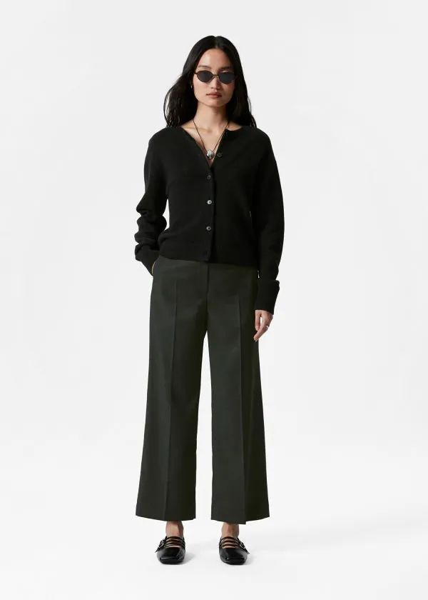 Women Trousers and Other Stories Cropped Tailored Trousers Grey