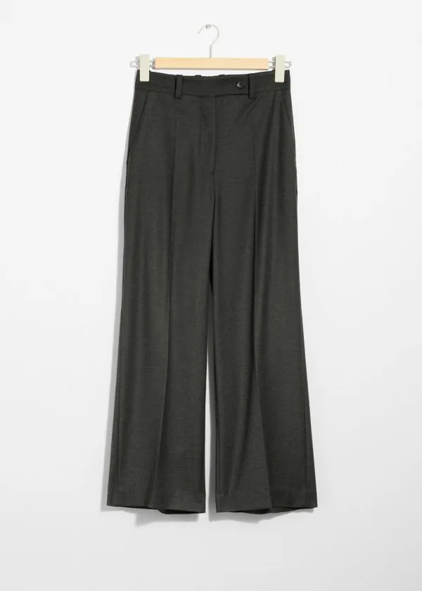 Women Trousers and Other Stories Cropped Tailored Trousers Grey