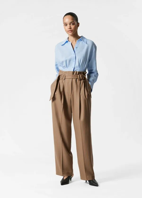 Women Trousers and Other Stories Tailored Wool Trousers Beige