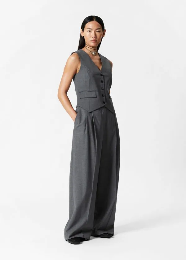 Women Trousers and Other Stories Tailored Wool Trousers Grey