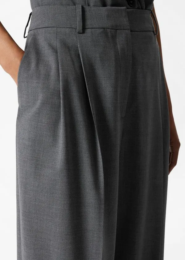 Women Trousers and Other Stories Tailored Wool Trousers Grey
